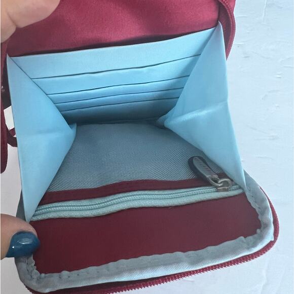 Travelon Travel Red Nylon Polyester Multi Pocket/Slot Crossbody Purse Fanny Pack - Picture 10 of 12